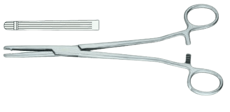 Затискач-щипцi кровозупинний, гiнекологiчний, 1х2 зубий, прямий, Xiнi-Баллантайн, 215 мм Surgimax 06-457-21